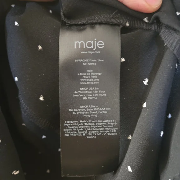 MAJE Randi Dotted Shirt Dress NWOT - Picture 9 of 10